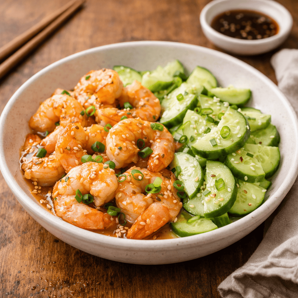 Miso Ponzu Shrimp Cucumber Bowl