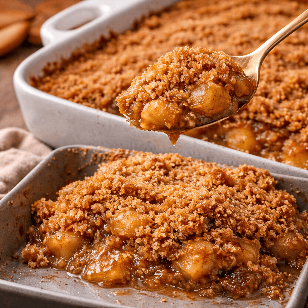 Apple Spice Dump Cake with Butterscotch Frosting