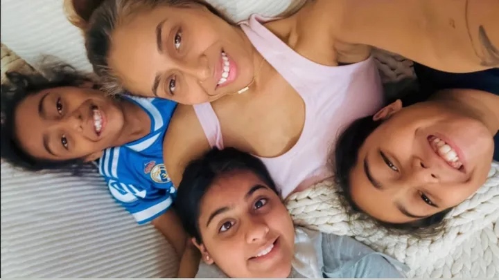 Sophia and her three kids