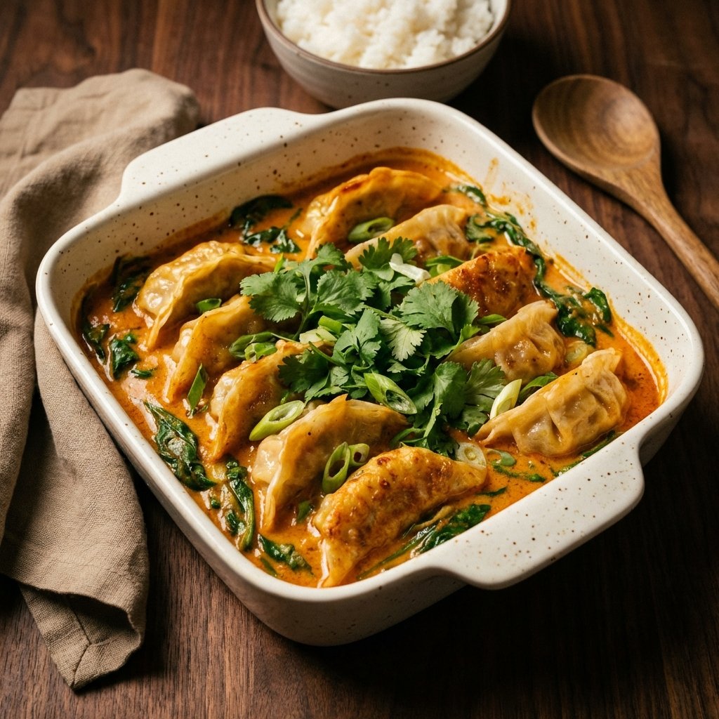 Viral Baked Dumplings in Coconut Curry